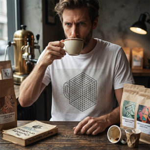 T-shirt Tasse de café géométrique Art de grille isométriqu