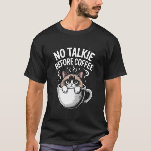 T-shirt Tasse de chat de café drôle humour blague drôle fe