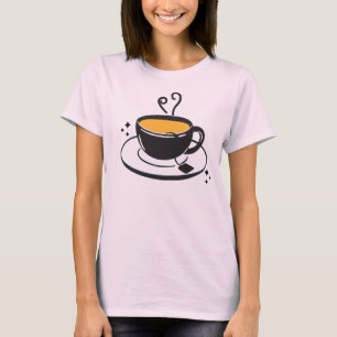 T-shirt Tasse de thé fumante minimaliste Art pour amateur