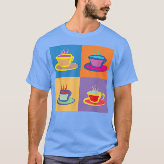 T-shirt Tasses à thé colorées d'art pop - Cuppa Earl Grey