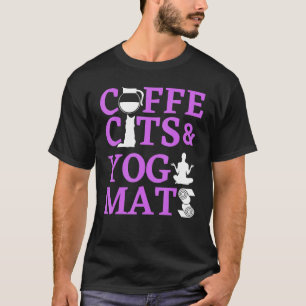 T-shirt Tasses de Café Chats Et Tapis de Yoga Maman Yoga