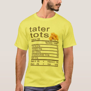 T-shirt Tater Tots Nutrition Fiches Étiquette Thanksgivin