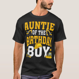 T-shirt Tatie Du Garçon D'anniversaire Équipe De Construct