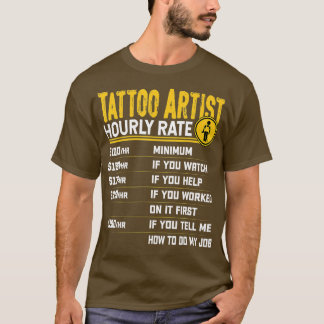 T-shirt Tatouage Artiste Horaire Note Amusante Tatouage Ar