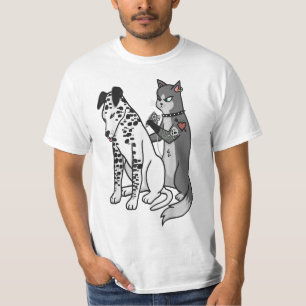 T-shirt Tatouage Chat Enked Dalmatie Cartoon Drôle Graphiq