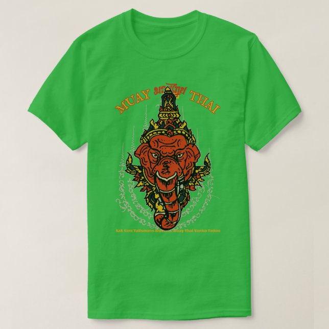 T-shirt Tatouage classique Muay Thai Elephant (Design devant)