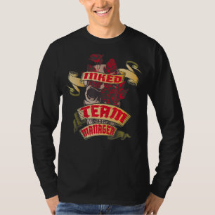 T-shirt Tatouage crâne encré et roses rouges du chef d'équ