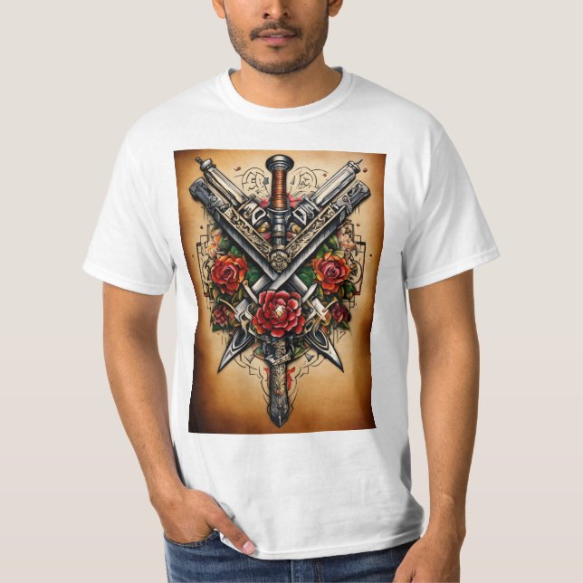 T-shirt tatouage d'armes (Devant)