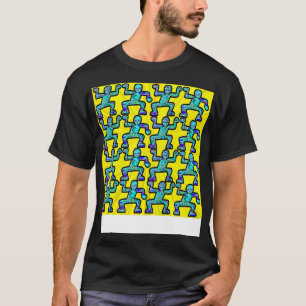 T-shirt tatouage de graffiti jaune et vert 1