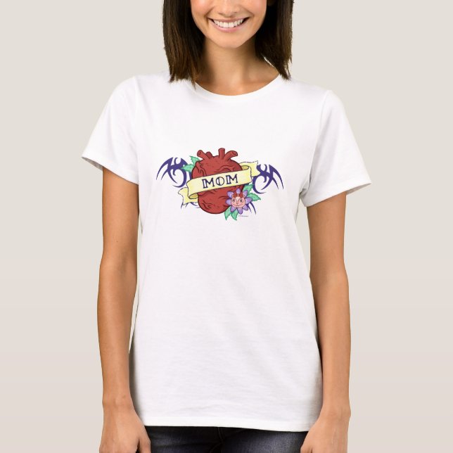 T-shirt Tatouage de MAMAN de rires bébêtes (Devant)