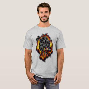 T-shirt Tatouage de panthère animal flammes,