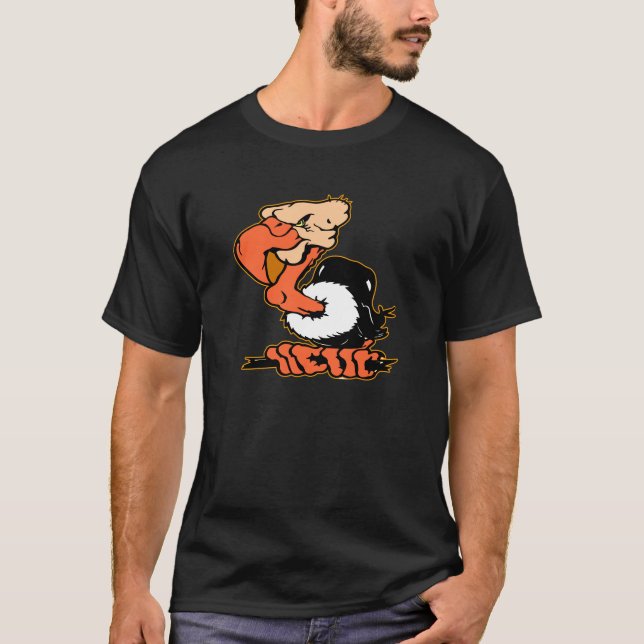 T-shirt Tatouage noir de bande dessinée de Buzzard (Devant)