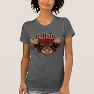 T-shirt Tatouage Old School Sous Culture Roses Poings