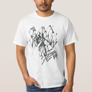 T-shirt Tatouage Tribal Abstrait Noir et Blanc Encadré