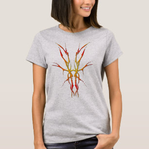 T-shirt Tatouage tribal du crâne de cerf - rouge