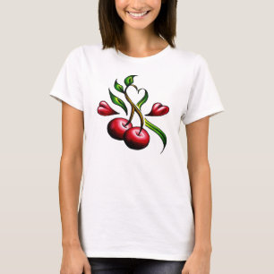 T-shirt Tattoo de la vieille école Vintage Red Cherries H
