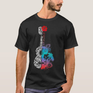 T-shirt TATTOO motif tribal UKULELE Hawaii Music