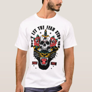 T-shirt Tattoo panthere citation old school