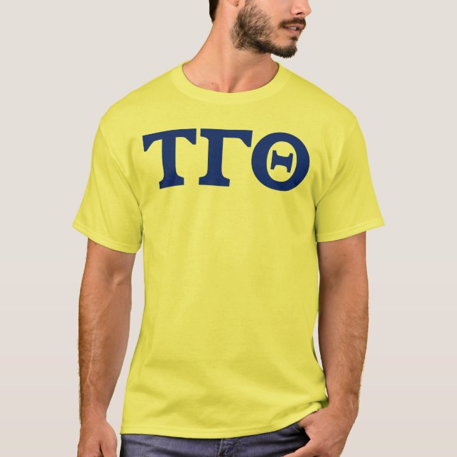 T-shirt Tau Gamma Theta Lettres - Jaune (Devant)