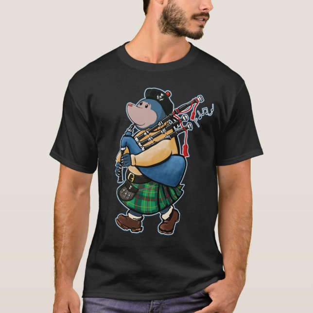 T-shirt Taupe écossaise de Kintyre marchant avec des (Devant)