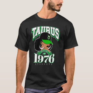 T-shirt Taureau 1976 Afro Queen Zodiaque Anniversaire Sass