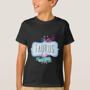 T-shirt Taureau Af Floral Label _ Drôle Zodiaque Taureau