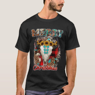 T-shirt Taureau de vache léopard de l'Ouest Joyeux Ch