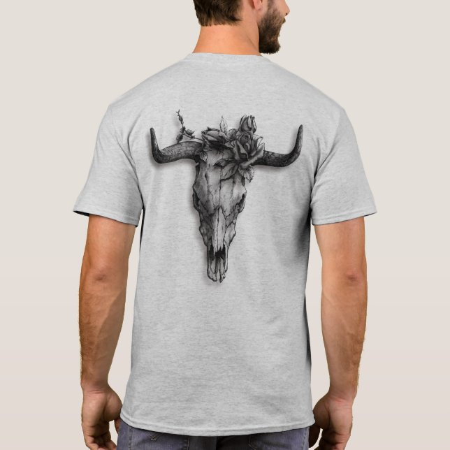 T-shirt Taureau et Rose (arrière) (Dos)