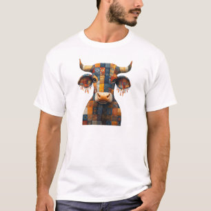 T-shirt taureau Patchwork