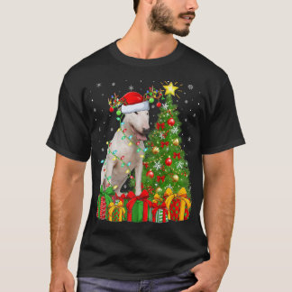 T-shirt Taureau Terrier Éclairage Xmas Tree Père Noël Bull