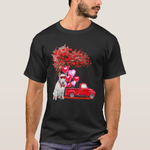 T-shirt Taureau Terrier Lunettes de soleil Coeurs Arbre Ra