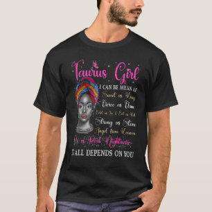 T-shirt Taurus Girl Reine noire Zodiac Anniversaire Afro N