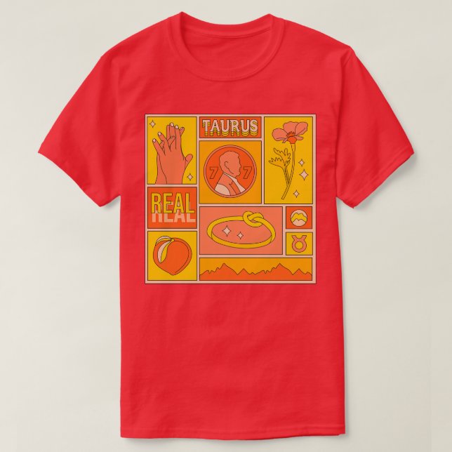T-shirt Taurus vintage Signes zoodiaques (Design devant)