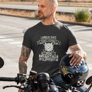 T-shirt Taux de travail Mécanique Funny Noir