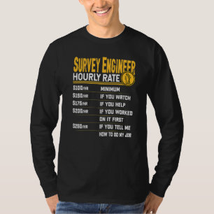 T-shirt Taux horaire de l'ingénieur géomètre Technicien d