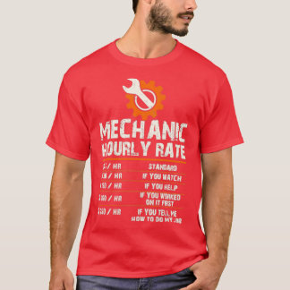 T-shirt Taux horaire de travail mécanique amusant