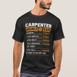 T-shirt Taux horaire du charpentier Taux de travail Sarcas