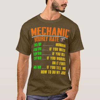 T-shirt Taux horaire Funny Mécanique s Cadeau TARIF HORAIR