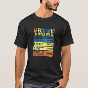 T-shirt Taux Horaire Mécanicien Réparations Carrière Emplo