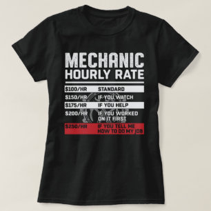 T-shirt Taux horaire mécanique amusant