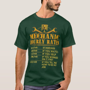T-shirt Taux horaire mécanique amusant Cadeaux Taux de tra