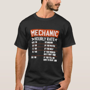 T-shirt Taux Horaire Mécanique Pour Mécanique Classique