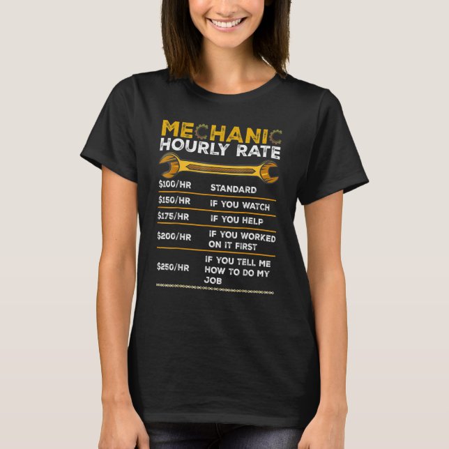 T-shirt Taux horaire mécanique Taux de travail 1 (Devant)