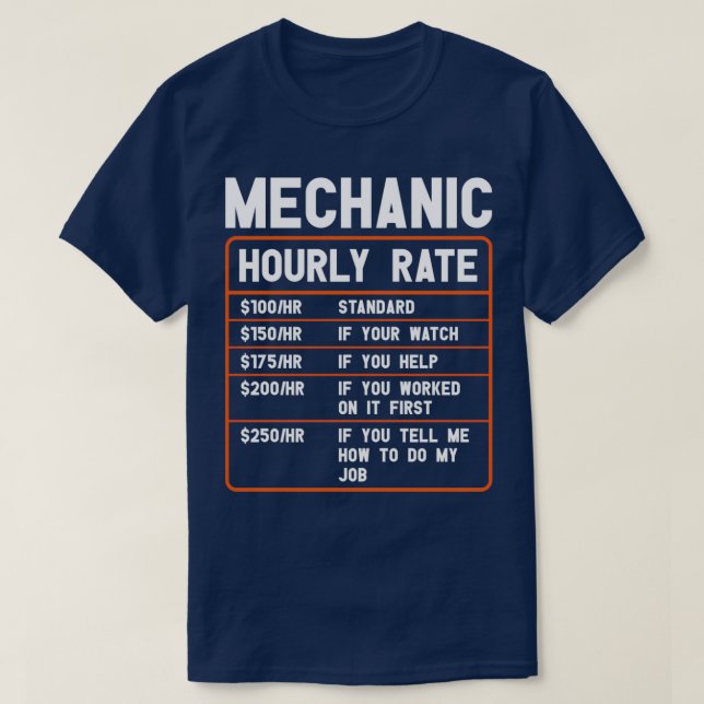 T-shirt Taux horaire mécaniqueTShirt 2 (Design devant)
