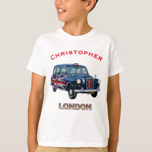 T-shirt Taxicab noir classique de Londres
