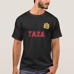 T-shirt Taza Maroc National Drapeau Coeur Emblem Crest