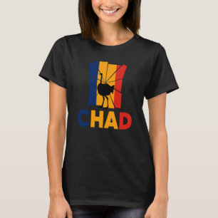 T-shirt Tchad Tchadien Drapeau Tchad Silhouette Autruche A