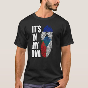 T-shirt Tchèque Et Basotho Mélangent Le Drapeau Du Patrimo