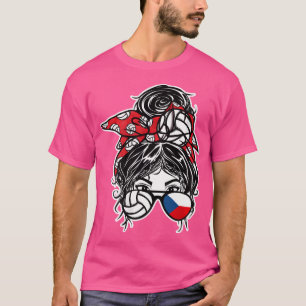 T-shirt Tchèque Messy Bun Hair Girl République Tchèque Vol