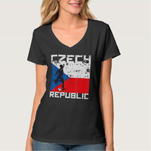 T-shirt Tchéquie Football Football Fan Jersey Drapeau Cze